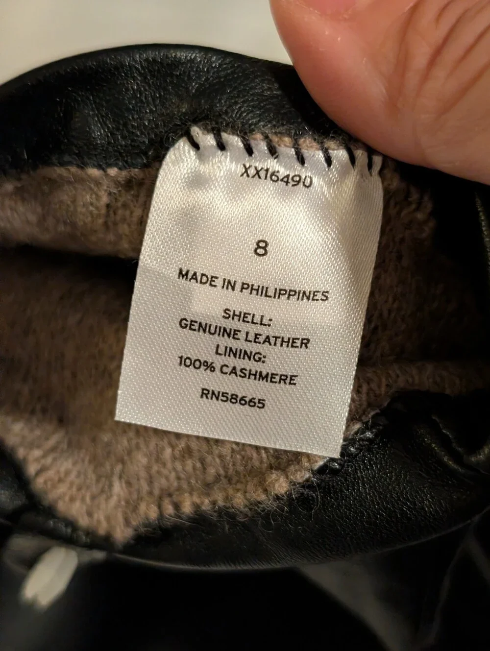 Nordstrom Cashmere Lined Leather Touchscreen Gloves